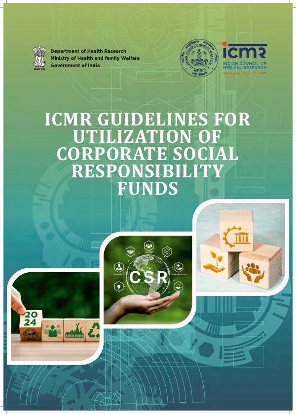 Front page of the ICMR Utilization of CSR Funds document